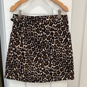 J. Crew Animal Print Mini Skirt